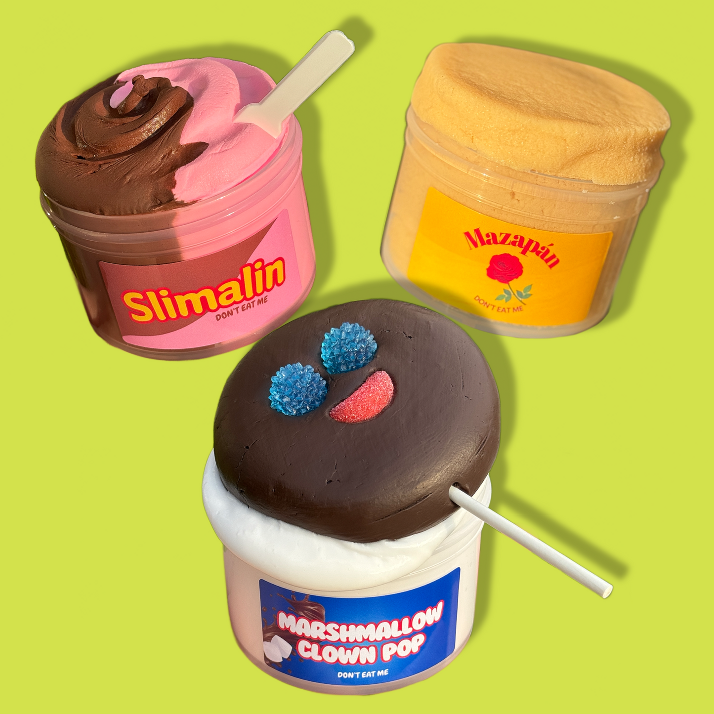 NEW Mexican Slime Candy Trio! | Marshmallow Clown Pop, Slimalin, Mazapan