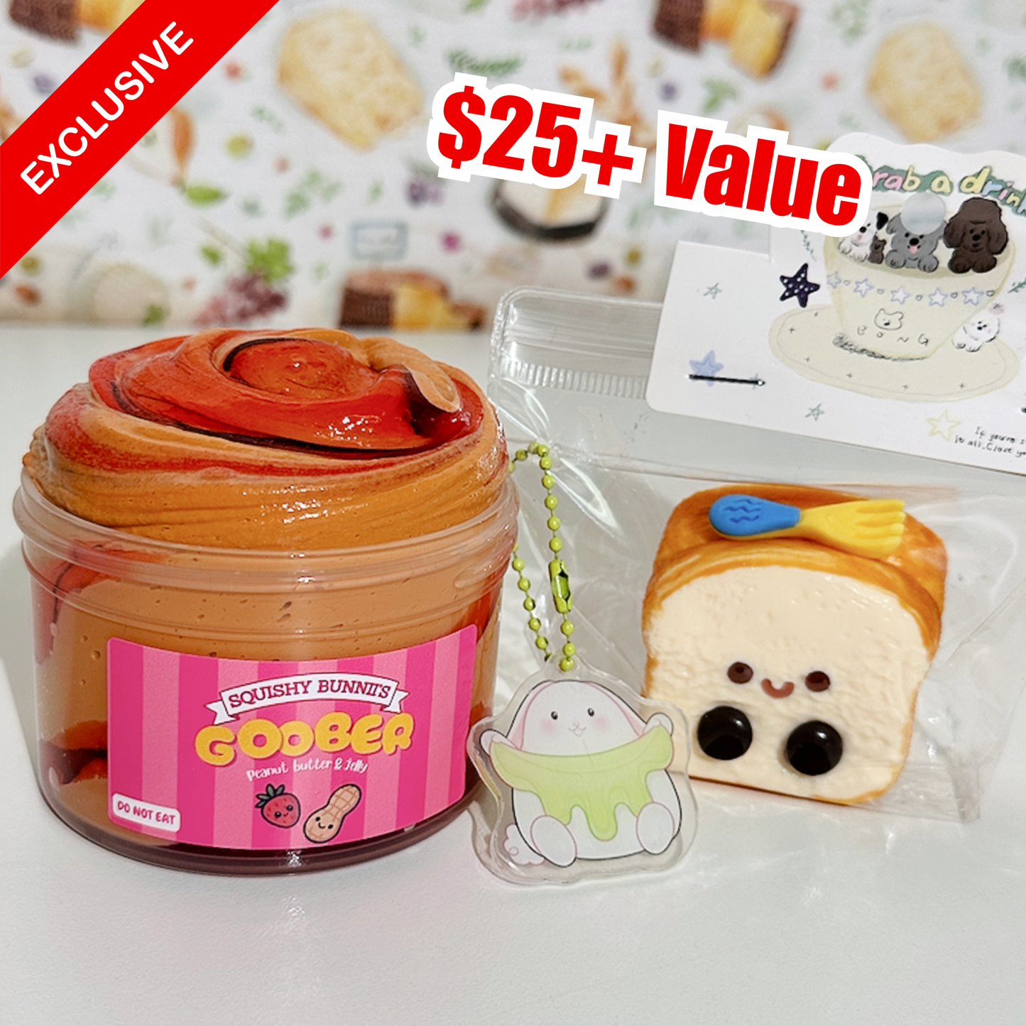 Taba Slime Buddies! PB&J Slime x Taba Toast Squishy