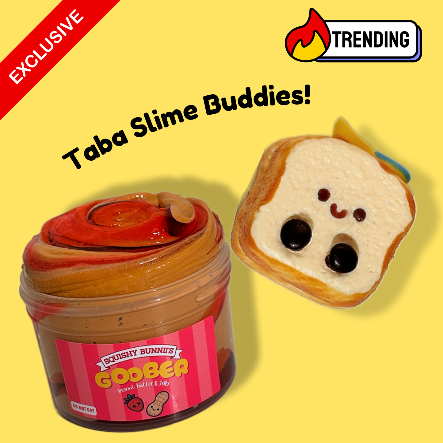 Taba Slime Buddies! PB&J Slime x Taba Toast Squishy