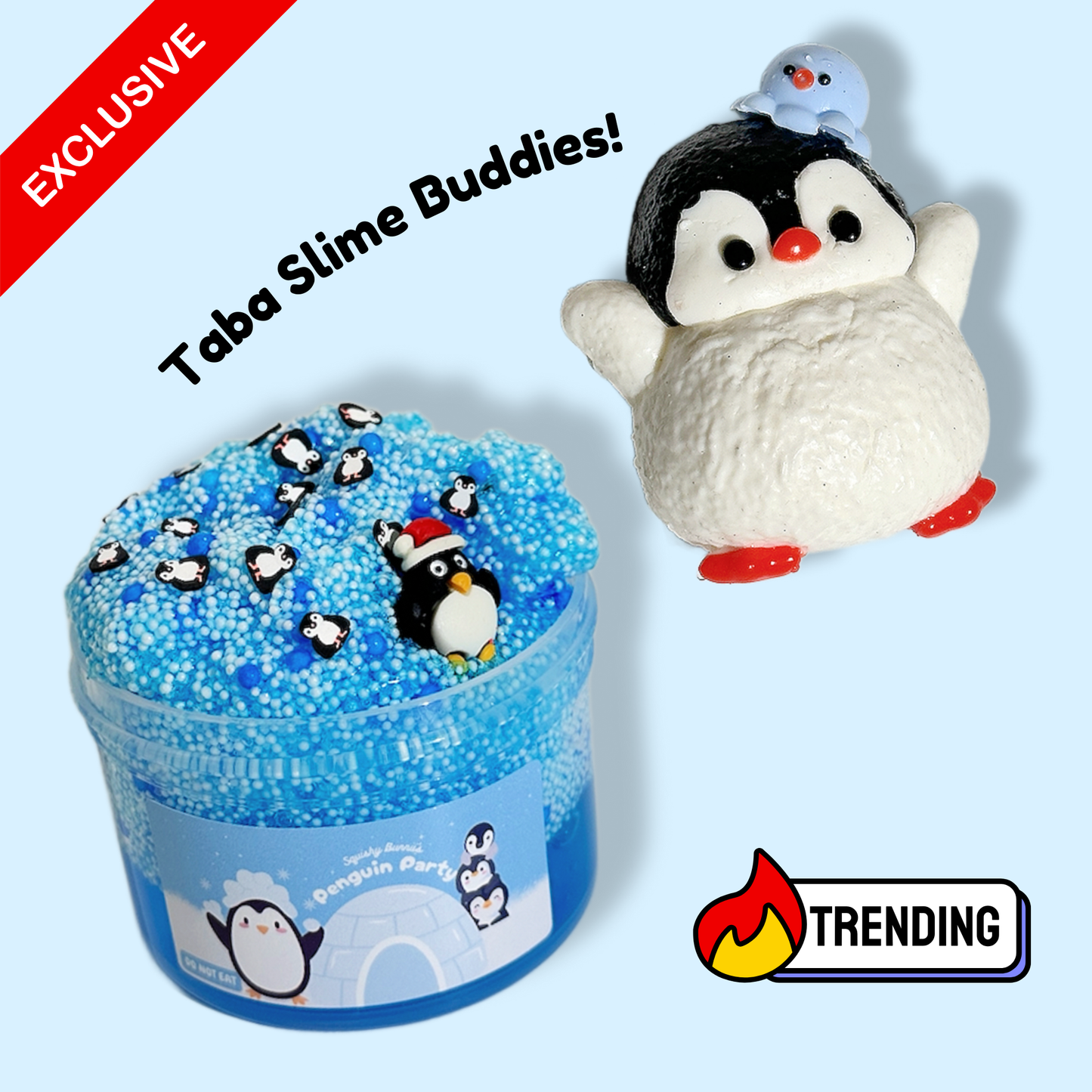 Taba Slime Buddies! Penguin Party x Taba Penguin Squishy